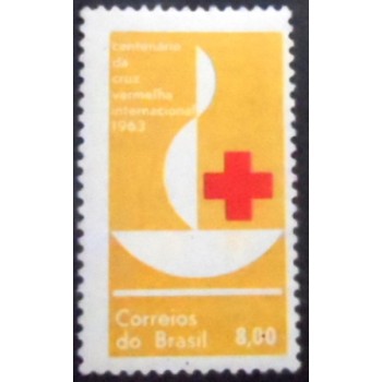 Selo postal do Brasil de 1963 Cruz Vermelha M
