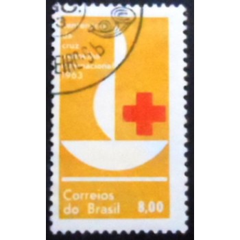 Selo postal do Brasil de 1963 Cruz Vermelha NCC