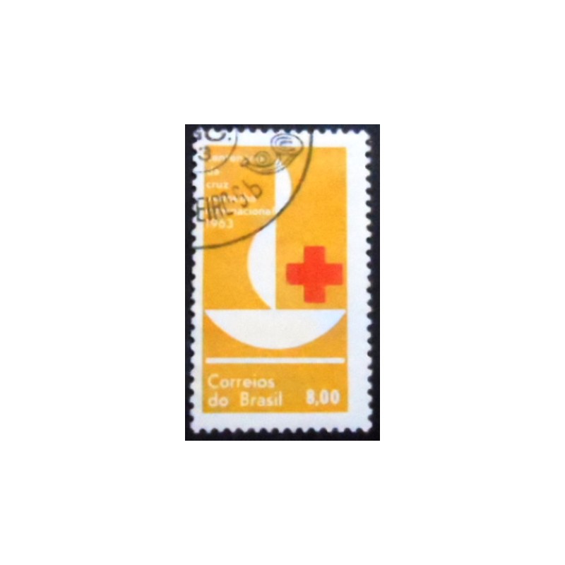 Selo postal do Brasil de 1963 Cruz Vermelha NCC