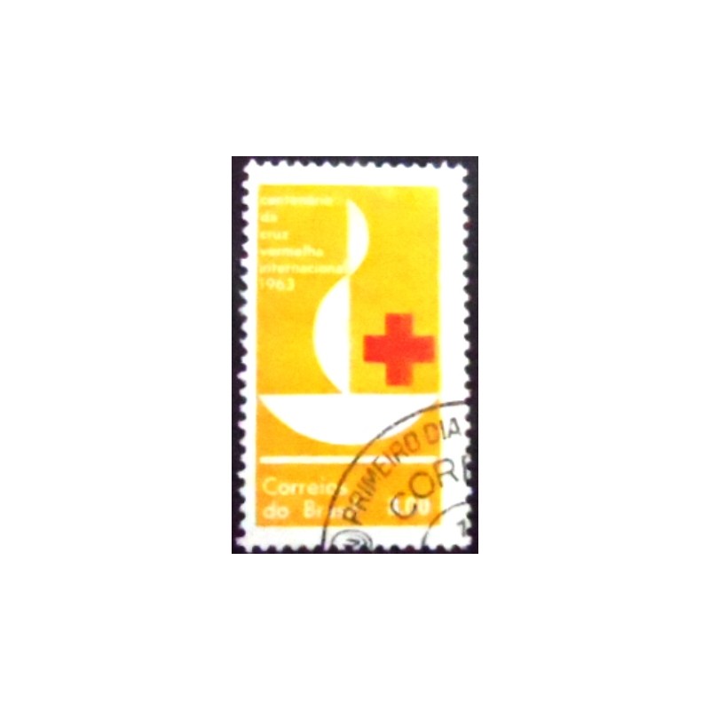 Selo postal Comemorativo do Brasil de 1963 Cruz Vermelha NCC