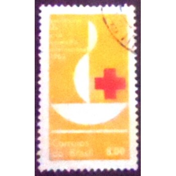 Imagem similar à do selo postal Comemorativo do Brasil de 1963 Cruz Vermelha U