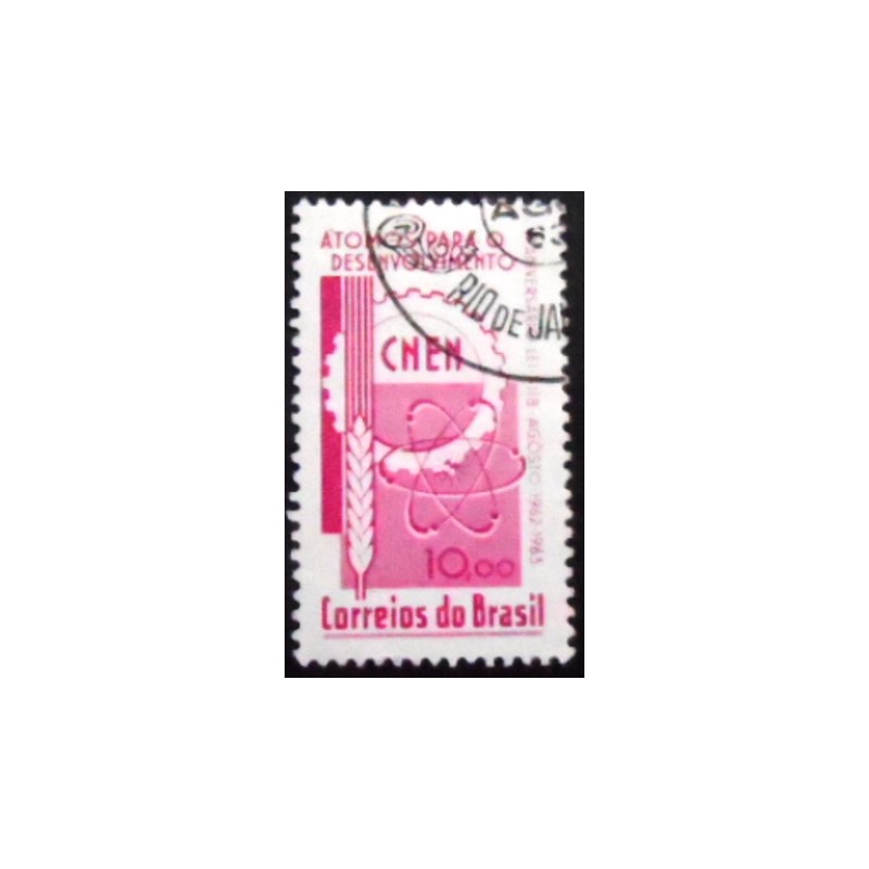 Selo postal do Brasil de 1963 Átomos para o Desenvolvimento MCC