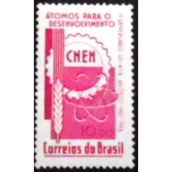 Selo postal do Brasil de 1963 Átomos para o Desenvolvimento N