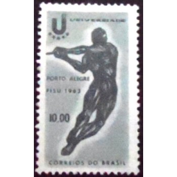 Selo postal do Brasil de 1963 Jogos Universitários M