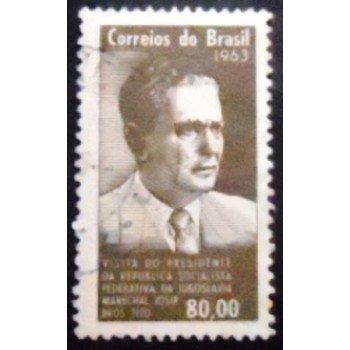 Imagem similar à do selo postal do Brasil de 1963 Marechal Tito U