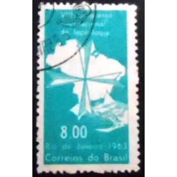 Selo postal do Brasil de 1963 Leprologia NCC