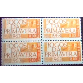 Quadra de selos postais do Brasil de 1963 Jogos da Primavera M