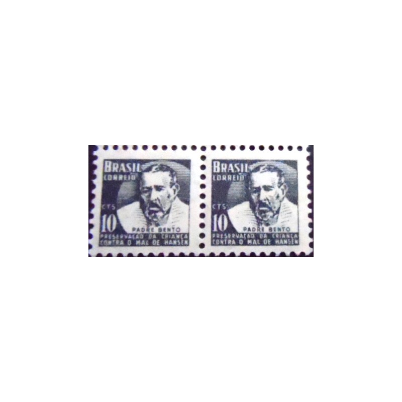 Par de selos postais do Brasil de 1963 Padre Bento H-9 M PR