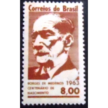 Selo postal do Brasil de 1963 Antônio A. Borges Medeiros N