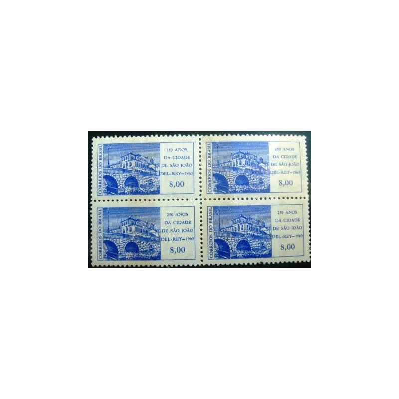 Quadra de selos postais do Brasil de 1963 São João Del Rei M