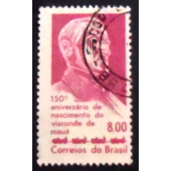 Selo postal do Brasil de 1963 Visconde de Mauá U