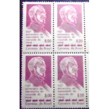 Quadra de selos postais do Brasil de 1963 Visconde de Mauá M