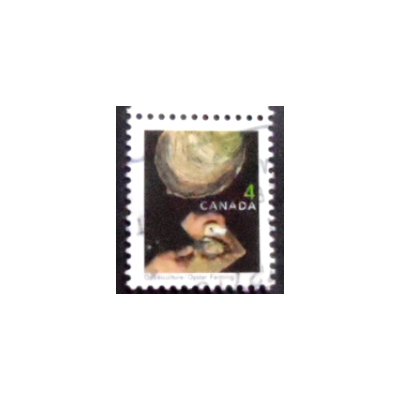 Selo postal do Canadá de 1999 Oyster Farming