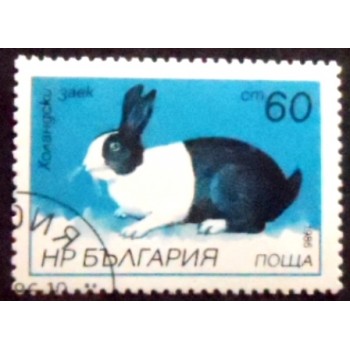 Selo postal da Bulgária de 1986 Dutch Rabbit