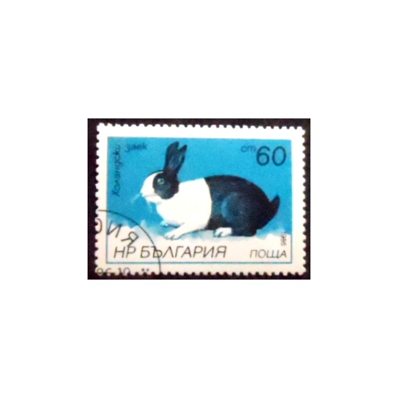 Selo postal da Bulgária de 1986 Dutch Rabbit