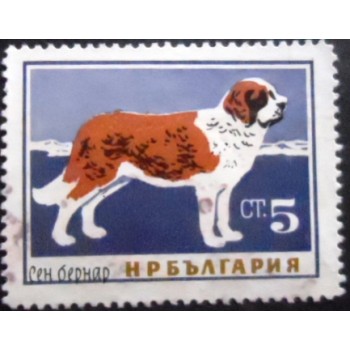 Selo postal da Bulgária de 1964 Saint Bernard Dog