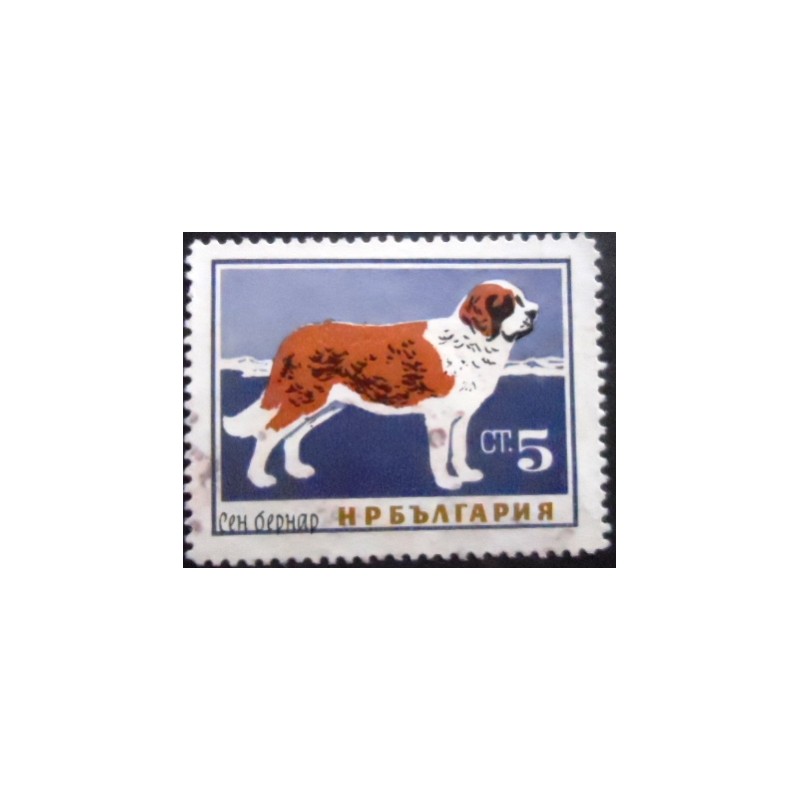 Selo postal da Bulgária de 1964 Saint Bernard Dog