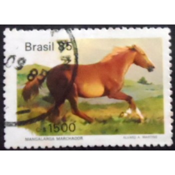 Imagem similar à do selo postal do Brasil de 1985 Mangalarga U