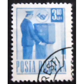 Selo postal da Romênia de 1971 Postman Collecting the Mail MCC