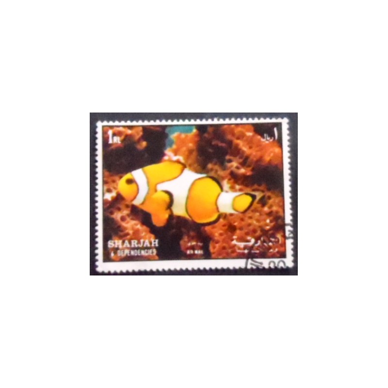 Selo postal de Sharjah de 1972  Ocellaris Clownfish