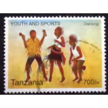 Selo postal da Tanzânia de 2009 Dancing