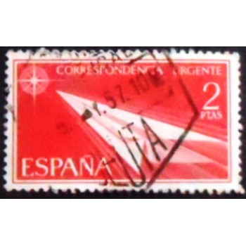 Selo da Espanha de 1955 Superconstellation and Santa Maria 1