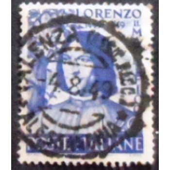 Selo postal da Itália de 1949 Lorenzo the Magnificent
