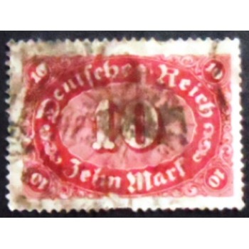 Selo postal da Alemanha Reich de 1921 Mark Numeral 10 U