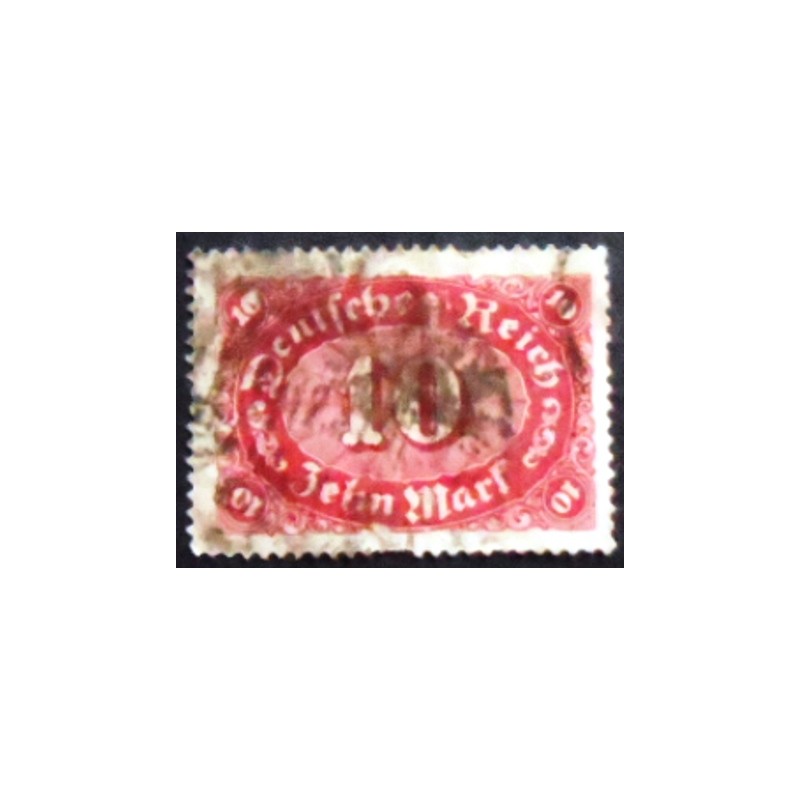 Selo postal da Alemanha Reich de 1921 Mark Numeral 10 U