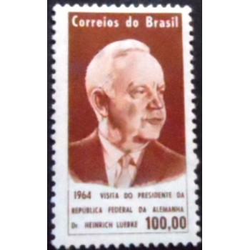 Selo postal do Brasil de 1964 - Heinrich Lübke M