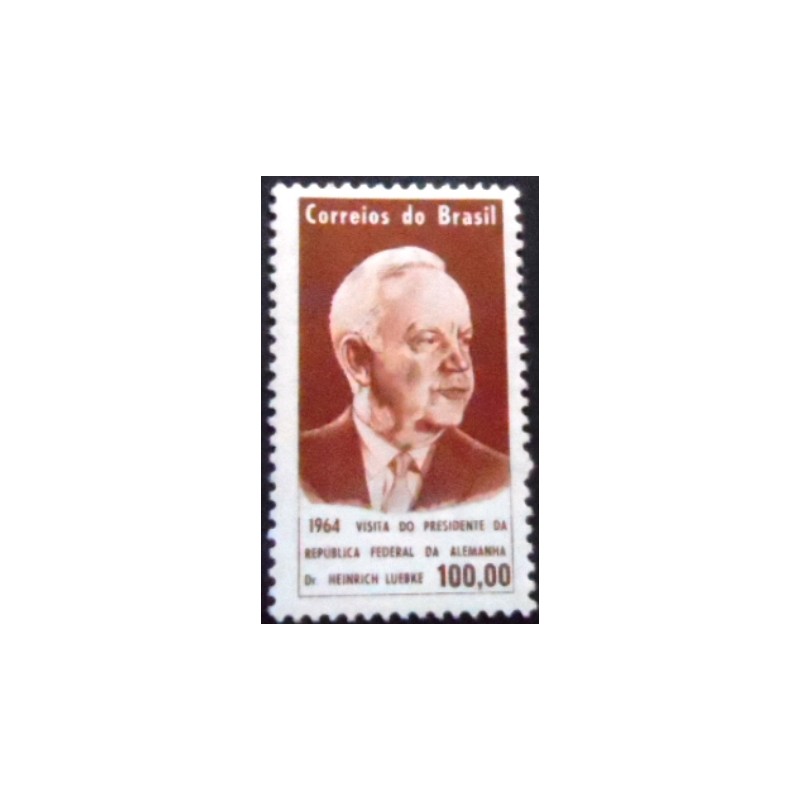 Selo postal do Brasil de 1964 - Heinrich Lübke N