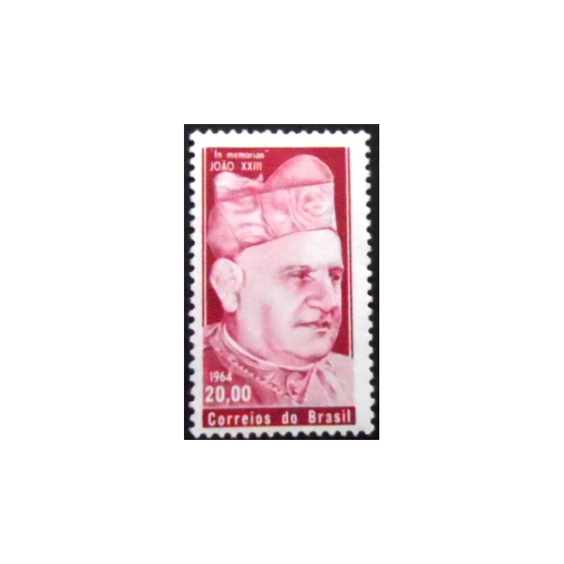 Selo postal do Brasil de 1964 Papa João XXIII M