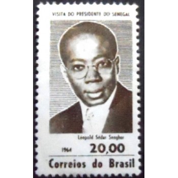 Selo postal do Brasil de 1964 Leopold Sedar Senghor M