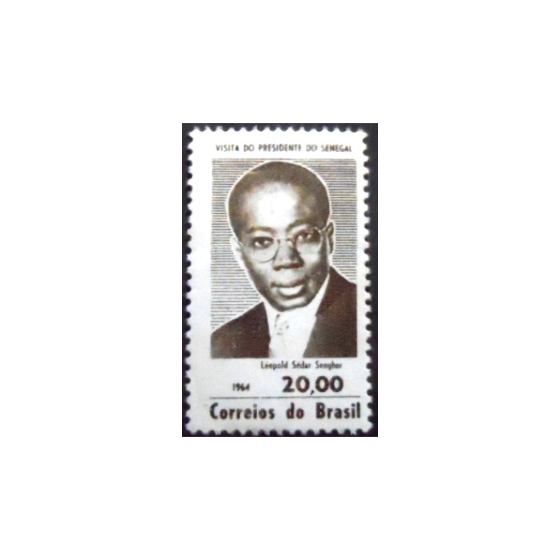 Selo postal do Brasil de 1964 Leopold Sedar Senghor M