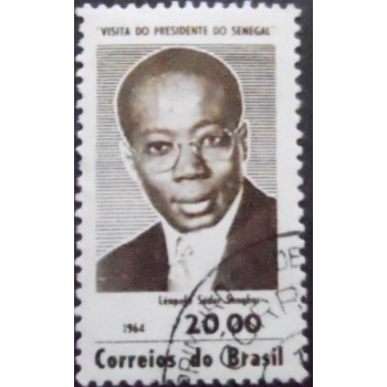 Selo postal do Brasil de 1964 Leopold Sedar Senghor MCC