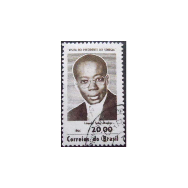 Selo postal do Brasil de 1964 Leopold Sedar Senghor MCC