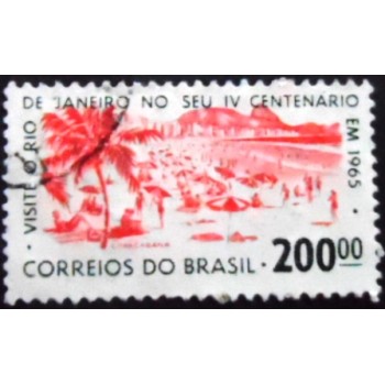 Imagem similar à do selo  postal do Brasil de 1964 Copacabana U